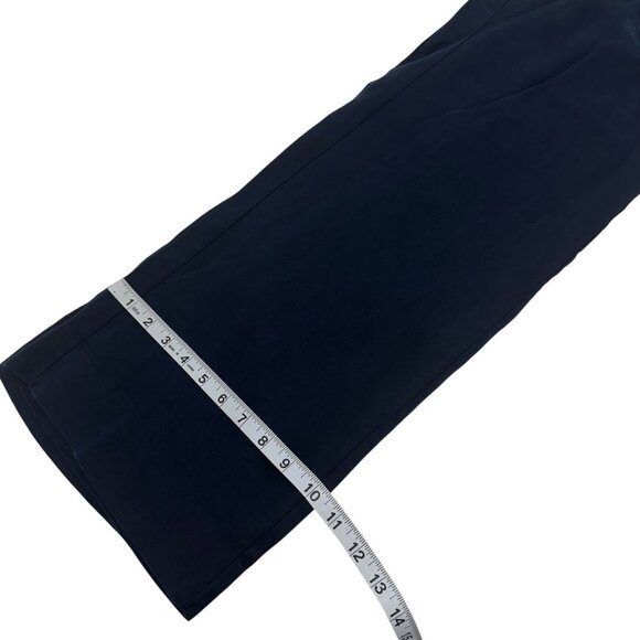 Crown & Ivy Women Pull On 100% Linen Navy Blue Wide-Leg Pants Size M Woven Knit - Picture 9 of 15